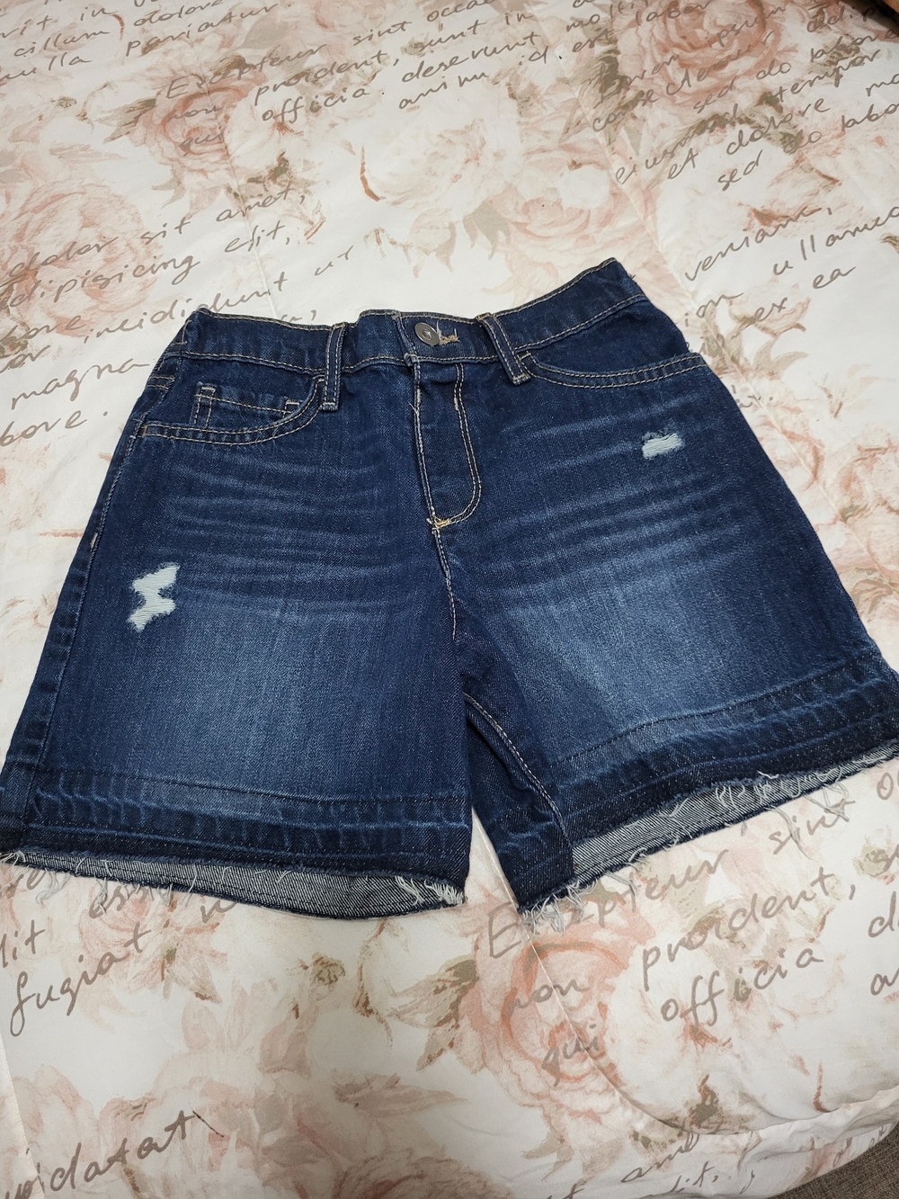 Place Dark Blue Distressed Denim Shorts Girls Size 10 NWOT